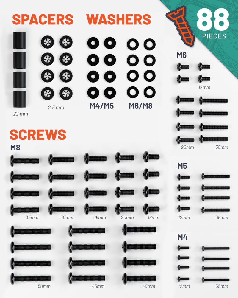ECHOGEAR Universal TV Mount Hardware Pack - Replacement Hardware Mounting Kit for TVs up to 80" - Includes M4, M5, M6 & M8 Screws - Image 3