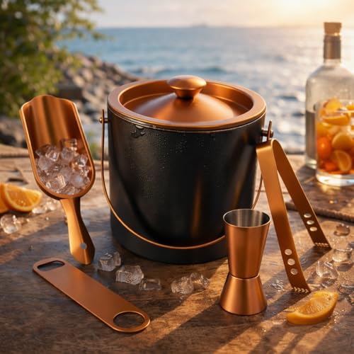 Nooks Stainless Steel Insulated Ice Bucket (1.5 Liter) with Opener and Ice Tong and peg Measure and with Ice Scope | Great bar Tools for Home bar Accessories, Mini bar (Medium) - Image 4