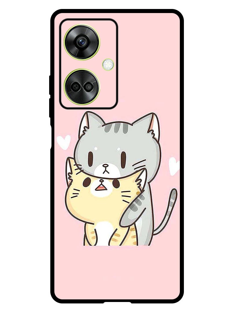 Theodor Protective Case Anti Scratch Shock Proof Bumper Cover For OnePlus Nord CE 3 Two Cats Love - Image 1