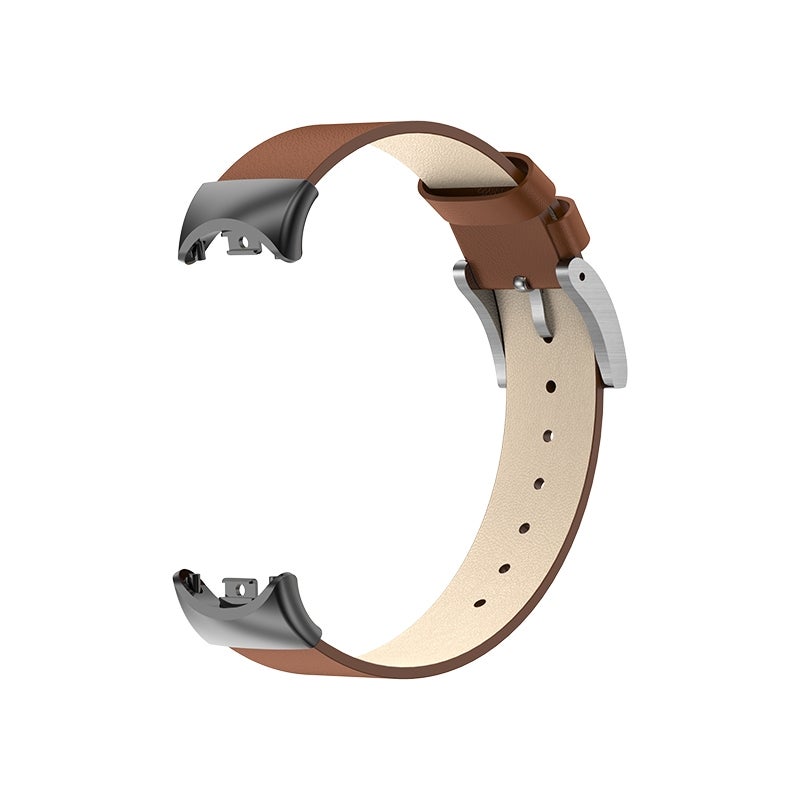 erorex For Xiaomi Mi Band 8 12Mm Leather Replacement Watch Band(Brown) - Image 3