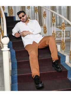 Instafab Plus Men's Chalk White Pleat-Creased Shirt  - Image 3