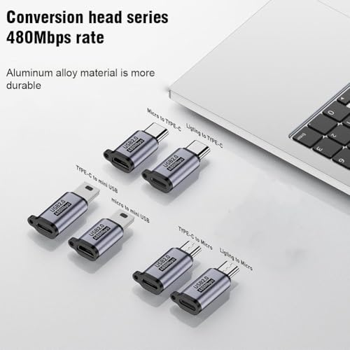 ETZIN USB C to Mini USB Adapter, Type C Female to Mini USB 2.0 Male Convert Connector Support Charge & Data Sync Compatible GoPro Hero 3+, MP3 Players, Dash Cam, Digital Camera,etc-EPL-1174TC - Image 5