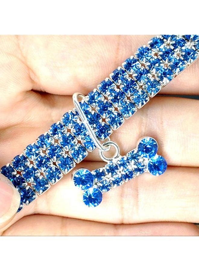 Small Cat Collar With Bone Pendant Blue 20x5centimeter - Image 2