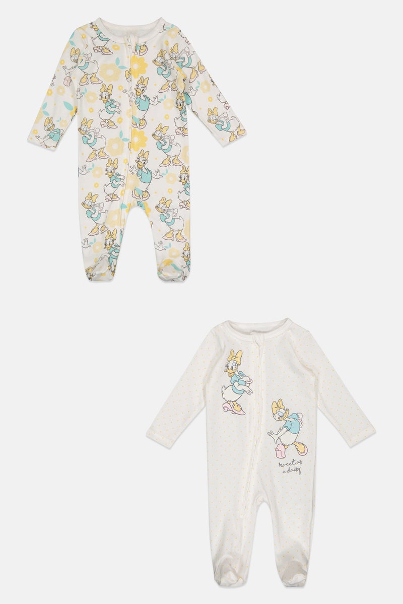 Disney Baby Toddlers Girl 2 Pieces Graphic Print Long Sleeve Rompers Set, Multicolor - Image 2