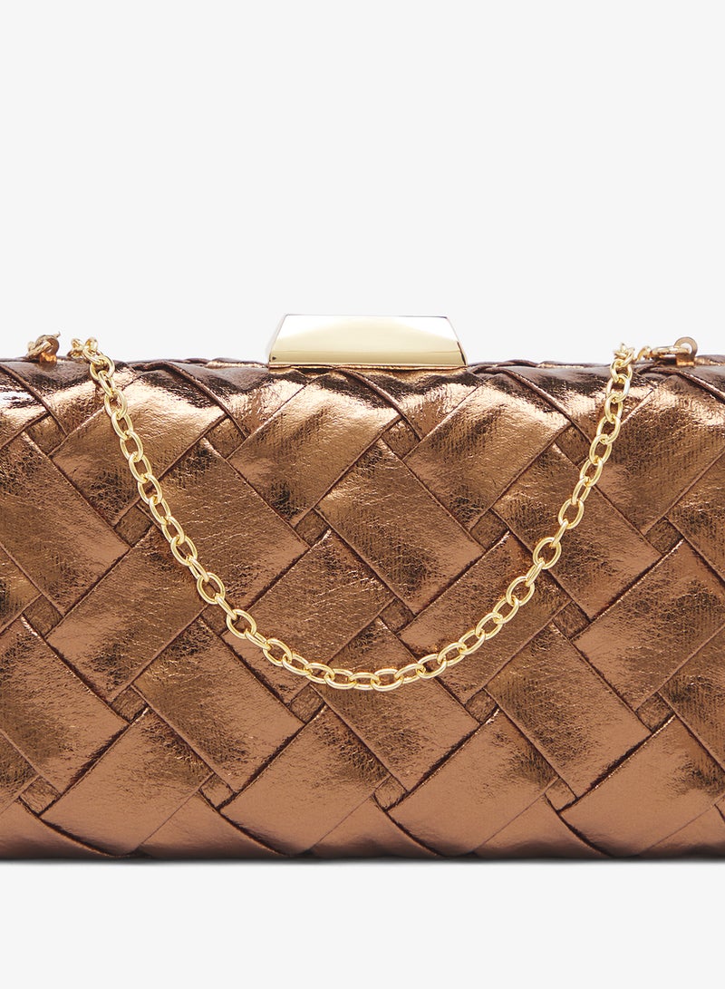 GLAMOROUS Structured Woven Clutch Bag - Image 4