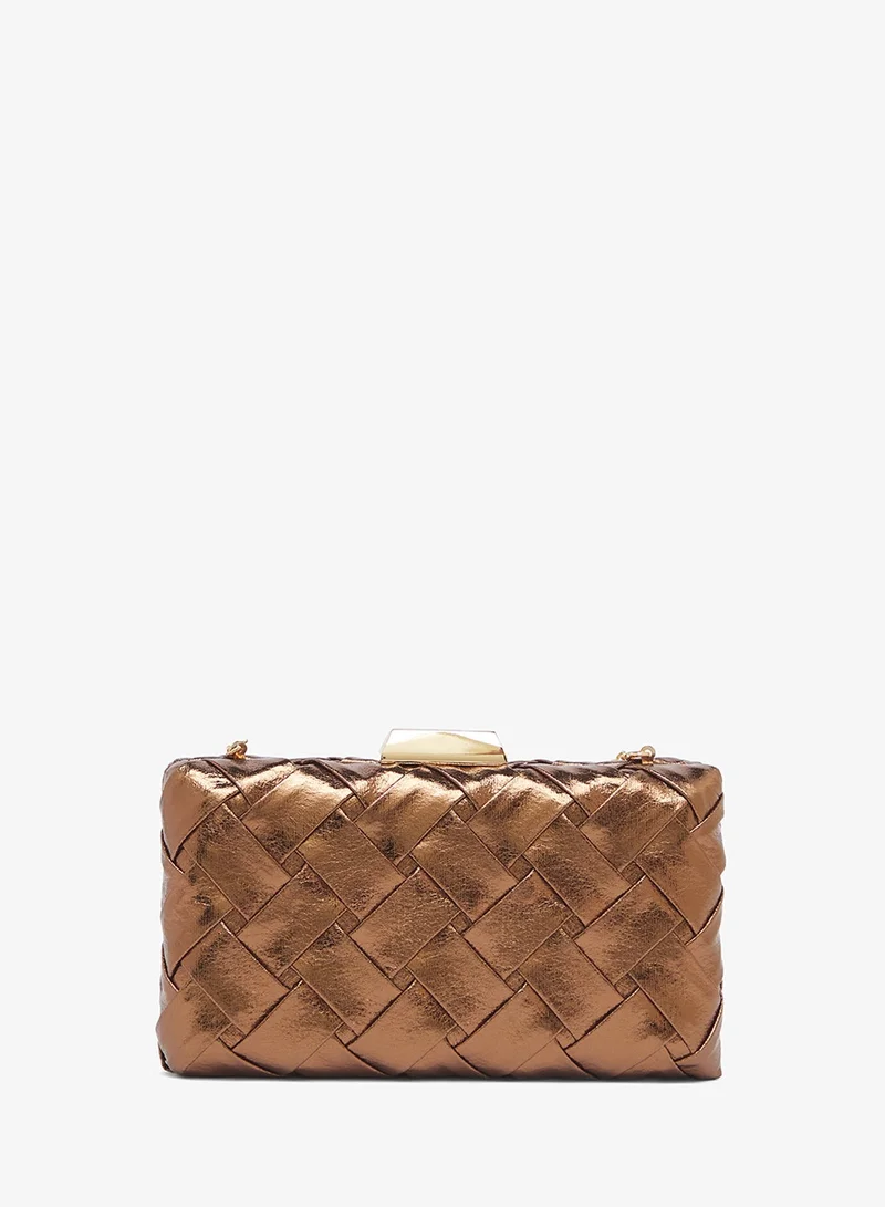 Glamorous Structured Woven Clutch Bag