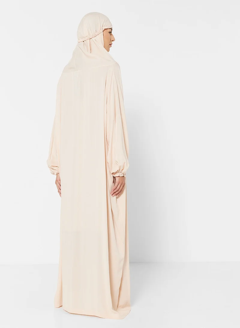 Hayat Praying Dress In Plain Colour With Attached Veil