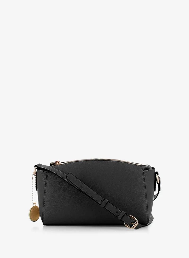 مارينا جالانتي Marina Galanti Women's Austis Faux-Leather Crossbody Bag with Adjustable Shoulder Strap – Black