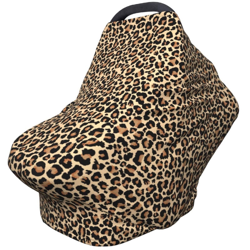Mcewoel Leopard Print Baby Car Seat Cover Multi Use Stroller Cover Leopard Baby Stuff - Image 3
