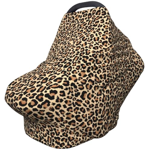 Mcewoel Leopard Print Baby Car Seat Cover Multi Use Stroller Cover Leopard Baby Stuff - Image 1