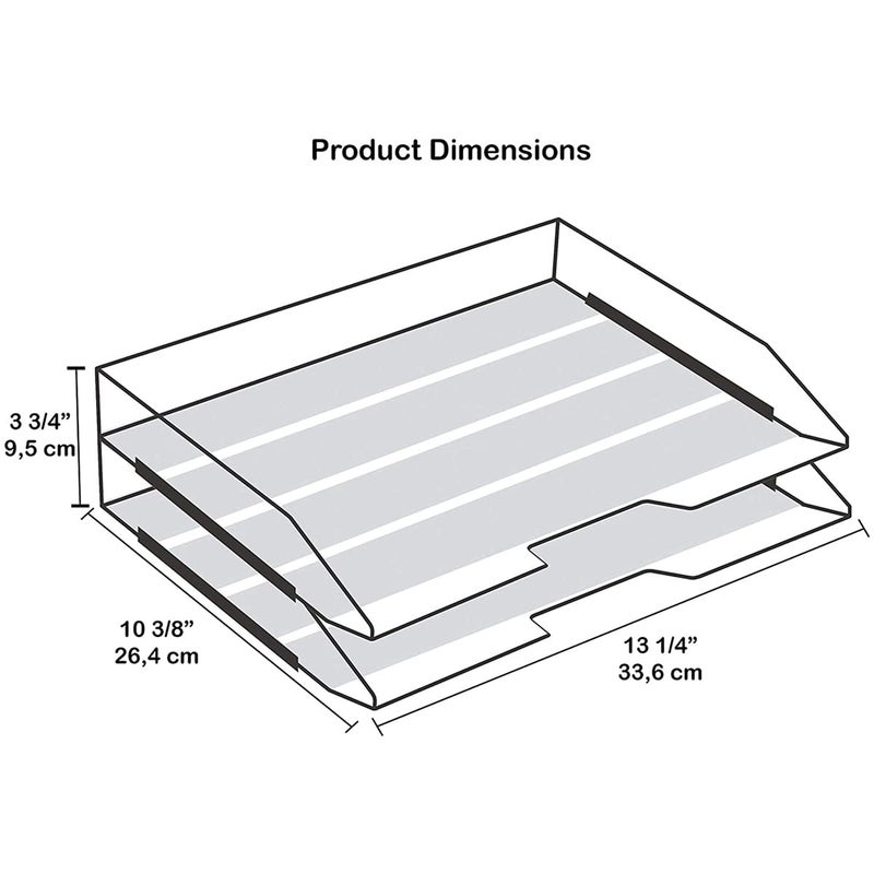 Acrimet Stackable Letter Tray 2 Tier Side Load, Plastic, Desktop File Organizer (Solid Pink Color) - Image 4