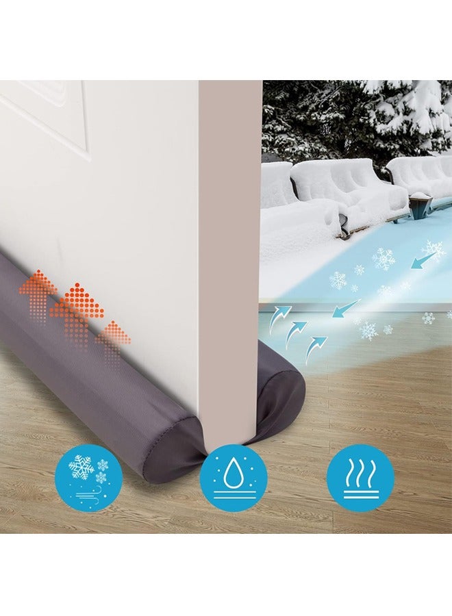 Hihonor Door Draft Stopper, Insulator Door Sweep, Weather Stripping, Noise Blocker, Strong Adhesive, Window Breeze Blocker Adjustable Door Sweeps (Grey)  - Image 3