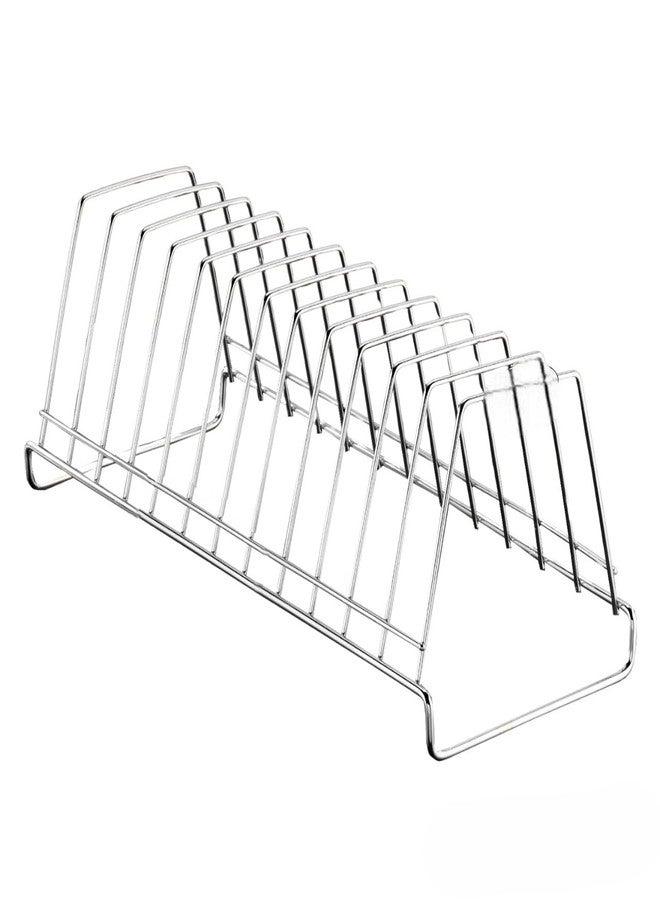 GRIDKITCHEN Stainless Steel Plate and Lid Stand for Kitchen Cabinet & Dining Table - Dish Rack Holder (Big, 1) - Image 1