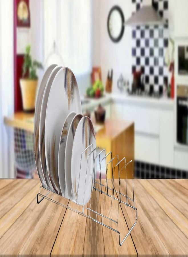 GRIDKITCHEN Stainless Steel Plate and Lid Stand for Kitchen Cabinet & Dining Table - Dish Rack Holder (Big, 1) - Image 5