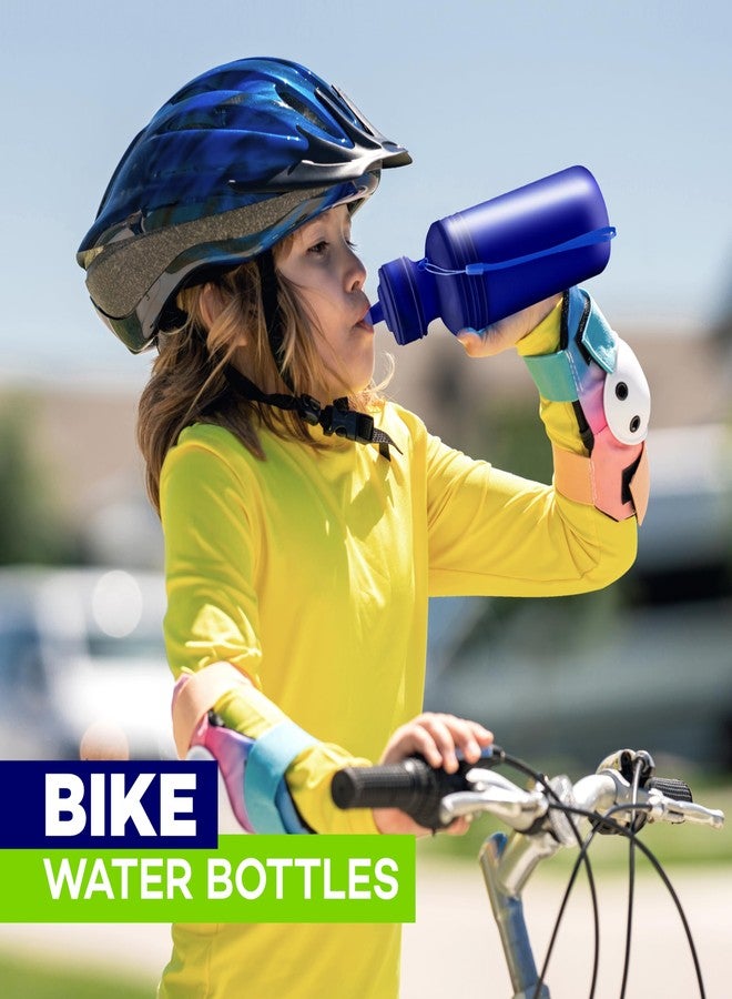 4E's Novelty Bulk Water Sports Bottles for Kids (12 Pack) 18 oz Squeeze Reusable Plastic Neon Colors Water Bottle, BPA Free, Bike Kids Water Bottles - Image 5