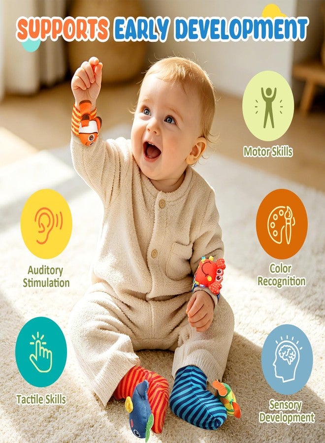 TOHIBEE Baby Toys 0-6 6-12 Months, Baby Wrist Rattle Socks and Foot Finder Set - Image 3
