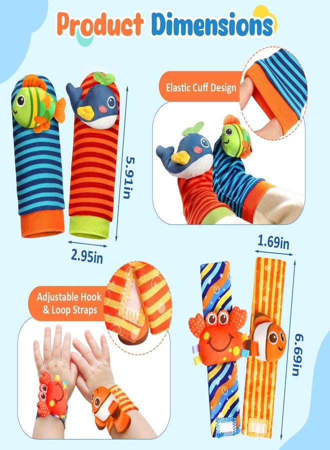 TOHIBEE Baby Toys 0-6 6-12 Months, Baby Wrist Rattle Socks and Foot Finder Set - Image 2
