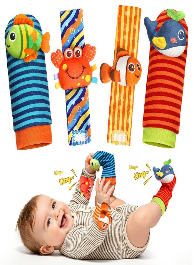 TOHIBEE Baby Toys 0-6 6-12 Months, Baby Wrist Rattle Socks and Foot Finder Set - Image 1