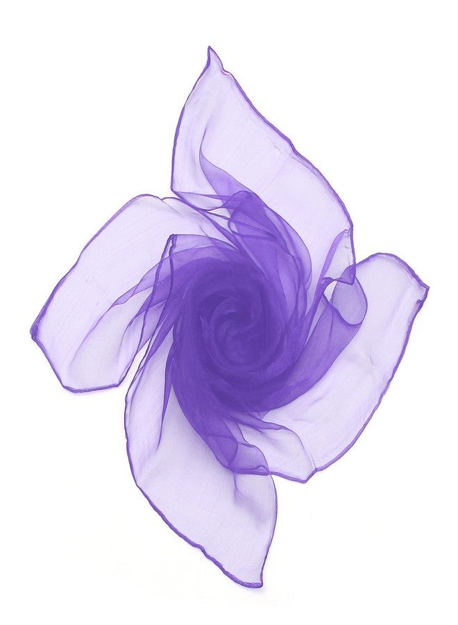 Boolavard 1950's Plain Square Chiffon 50's Neck 4 Seasons Scarf Wrap 65cm x 65cm Black, White, Red, Green, Pink, etc. (Purple) - Image 1