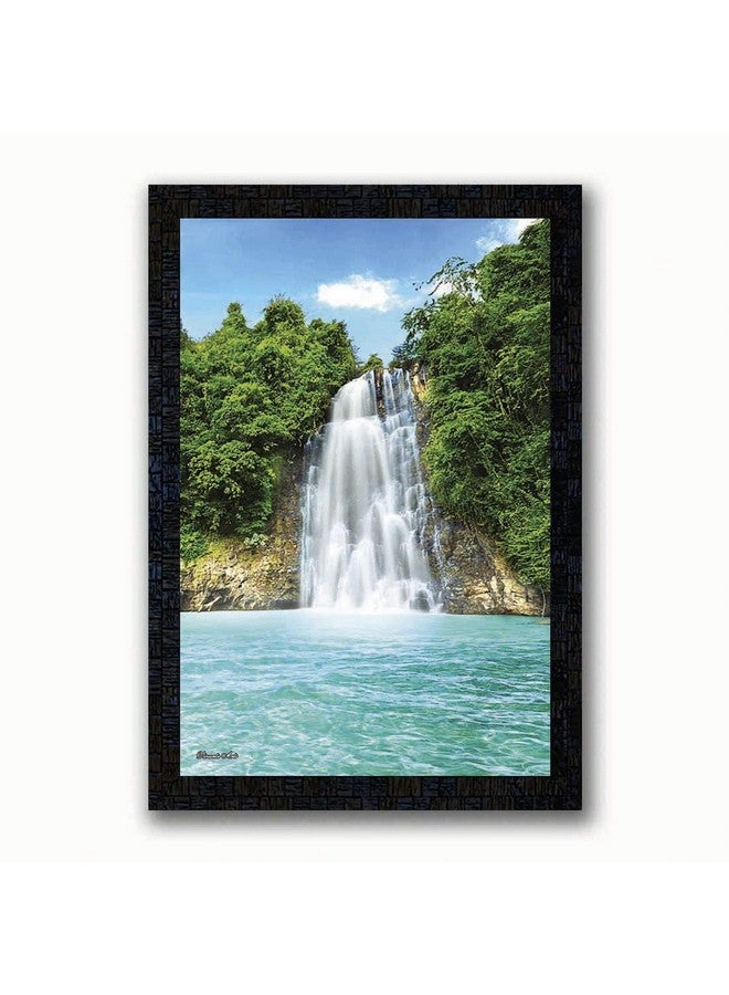 PNF Poster And Frames Nature Landscape Scenery Wooden Painting | For Living Room, Bedroom | Home Decoration Item | Best Gifting Option (14x20 inch,Multicolour,Synthetic) 1705 - Image 1