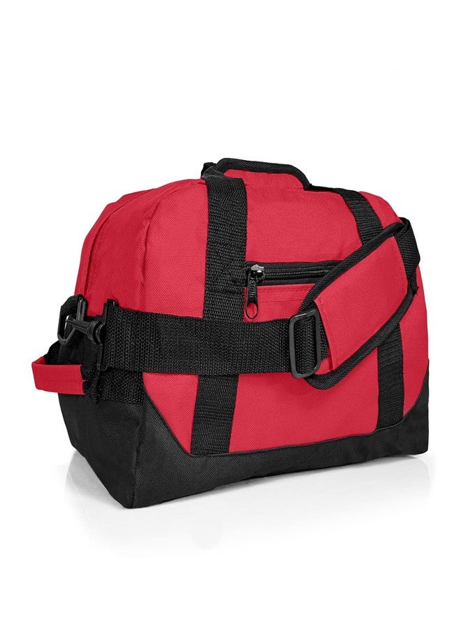 Dalix 14" Small Duffle Bag Two Toned Gym Travel Bag in Red - Image 1