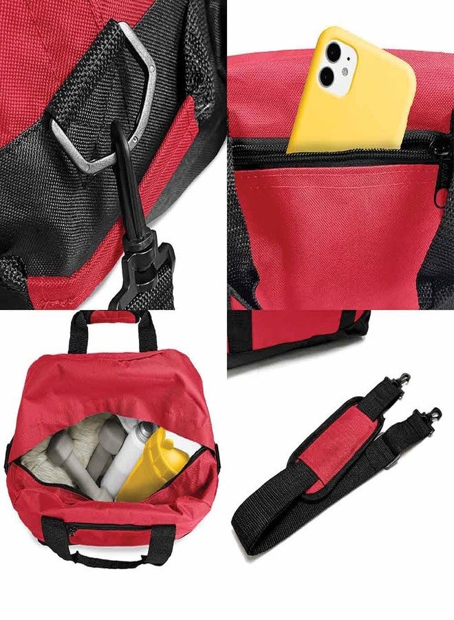 Dalix 14" Small Duffle Bag Two Toned Gym Travel Bag in Red - Image 5