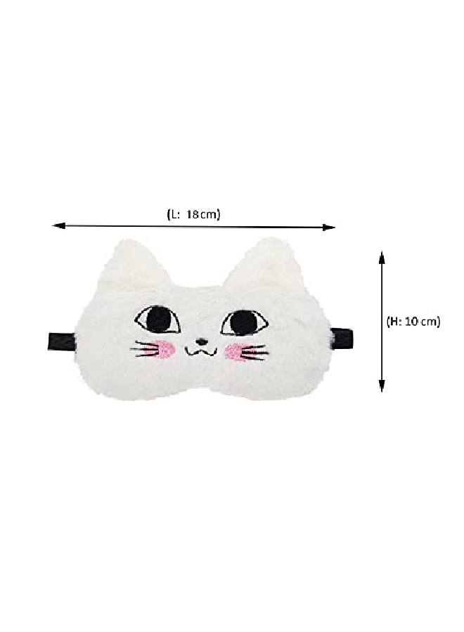 Jenna ™ Cute Tomcat Sleeping Eye Shade Mask Cover for Insomnia Meditation Puffy Eyes and Dark Circles (White) - Image 4