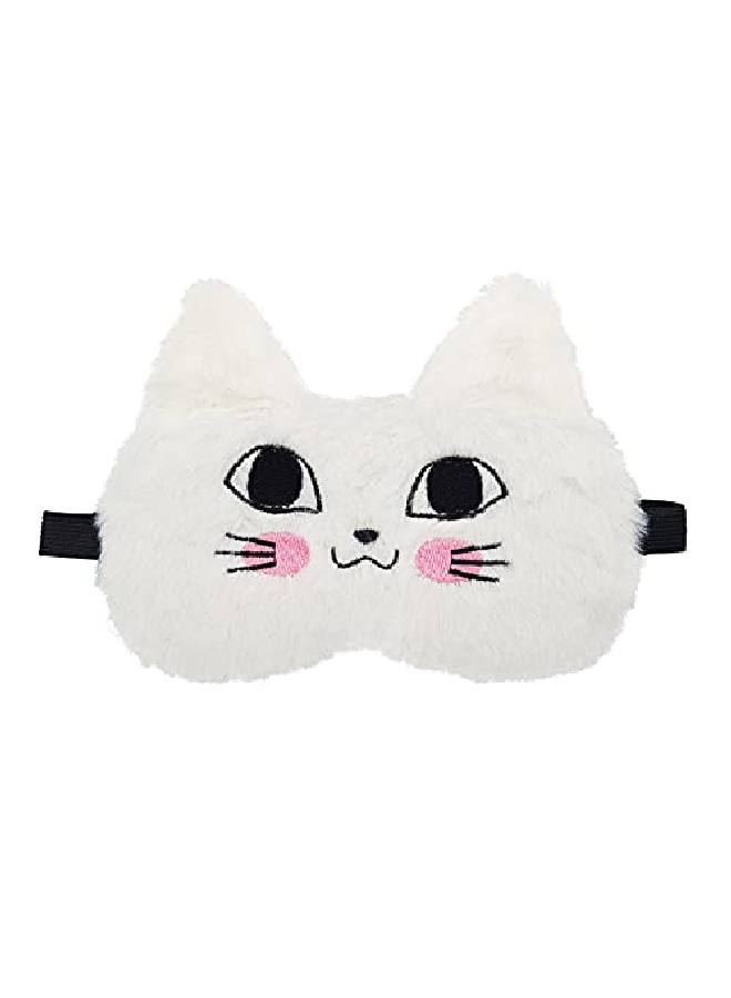 Jenna ™ Cute Tomcat Sleeping Eye Shade Mask Cover for Insomnia Meditation Puffy Eyes and Dark Circles (White) - Image 2