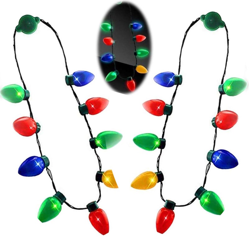 Anzmtosn Light Up Flashing Glow In the Dark Necklace LED Light Bulbs for Kids Adults, Christmas Xmas Birthday Wedding Halloween Rave Cranival Party Supplies Favors Accessories Best Gift Decoration - Image 1
