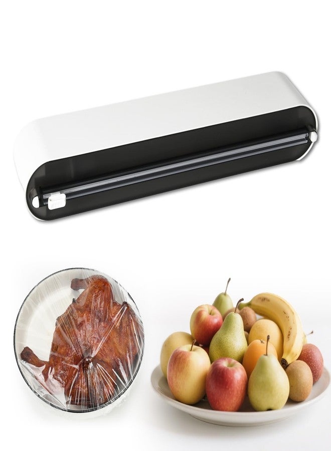 Rasunkae Magnetic Plastic Wrap Dispenser with Cutter, No-Drill Wall Mount Aluminum Foil Holder with Slide Cutter, Cuts Aluminum Foil, Saran Wrap, Cling Wrap, Wax Paper (Grey-Plastic) - Image 1