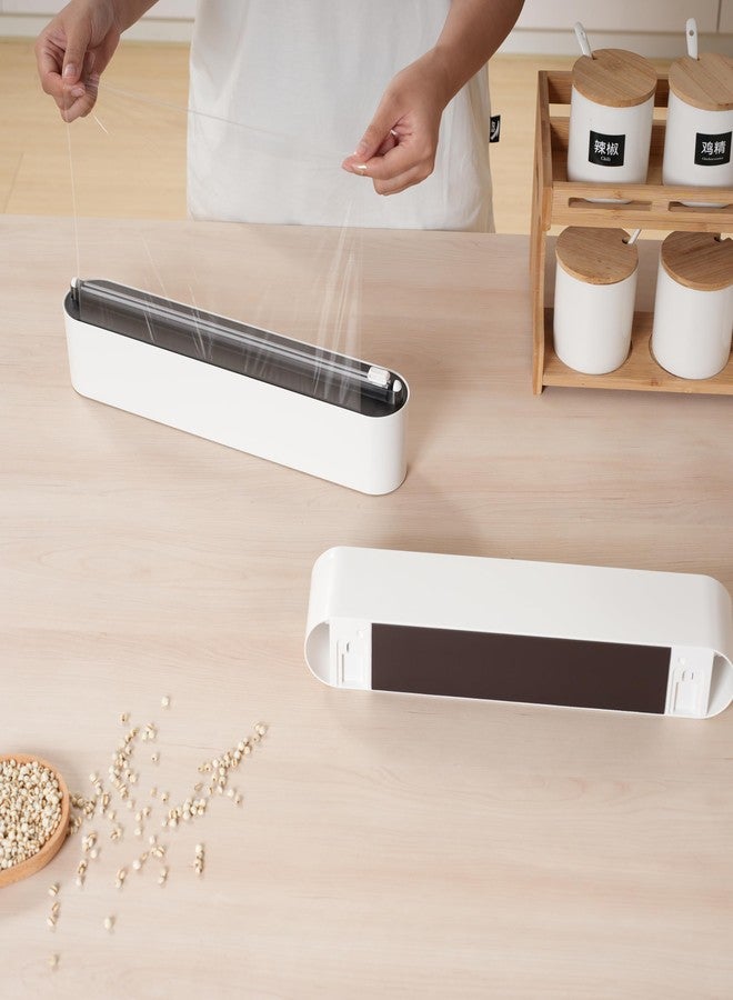Rasunkae Magnetic Plastic Wrap Dispenser with Cutter, No-Drill Wall Mount Aluminum Foil Holder with Slide Cutter, Cuts Aluminum Foil, Saran Wrap, Cling Wrap, Wax Paper (Grey-Plastic) - Image 5