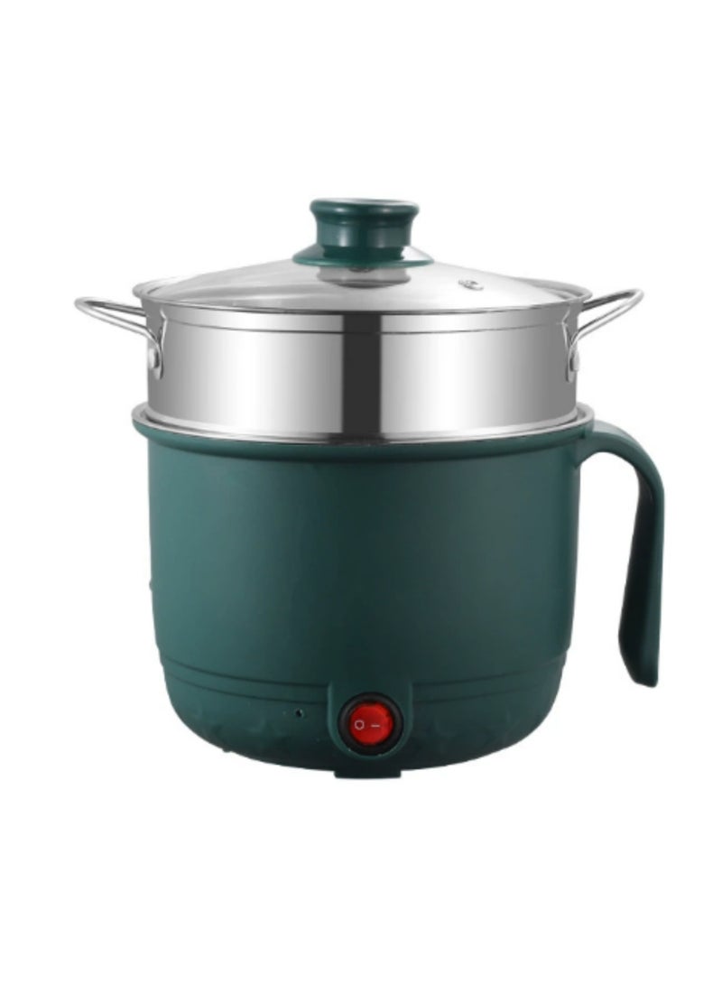 جين فان ل أنا قدر كهربائي ساخن مع جهاز بخار، طباخ صغير متعدد الوظائف محمول غير لاصق سعة 1.5 لتر، قدر شابو ساخن، مقلاة كهربائية مع تحكم مزدوج في الطاقة لنودلز الرامين/الباستا/البيض/الحساء/دقيق الشوفان - Image 1