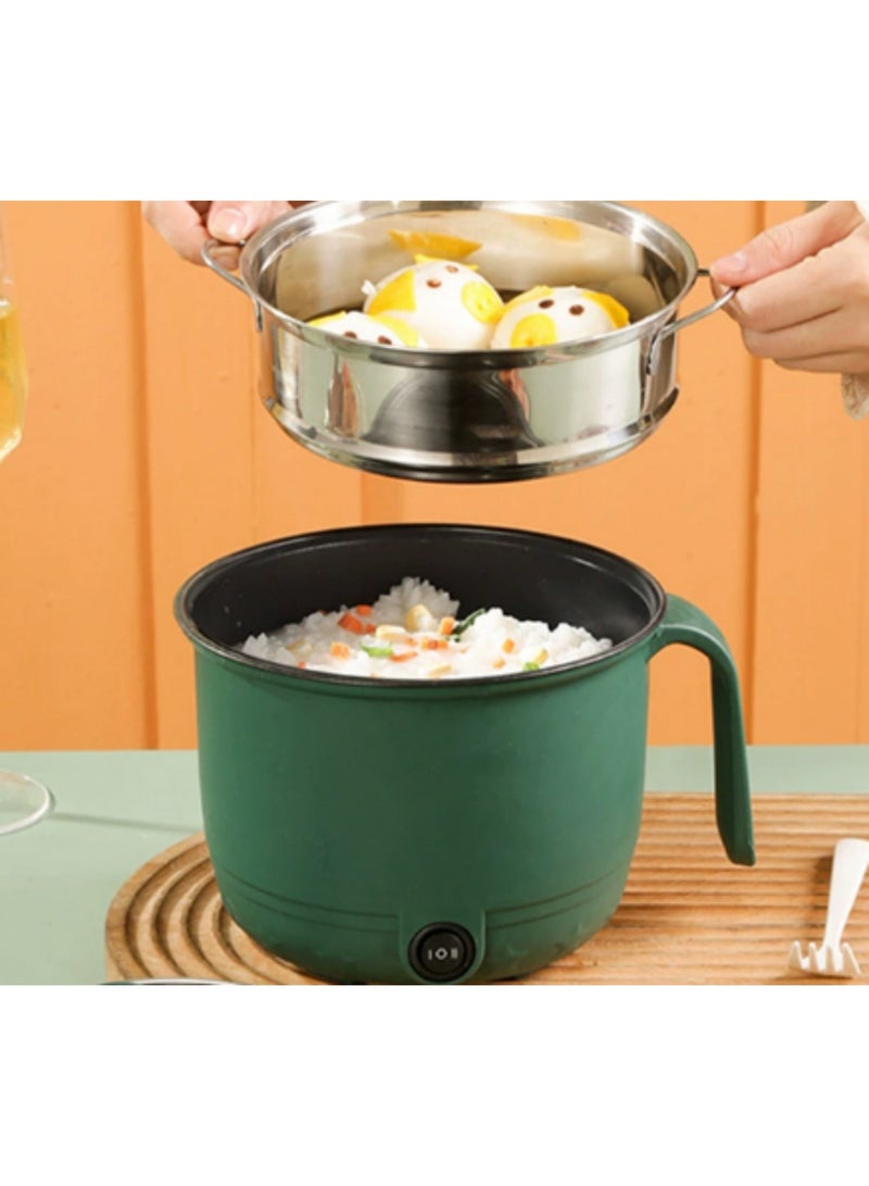 جين فان ل أنا قدر كهربائي ساخن مع جهاز بخار، طباخ صغير متعدد الوظائف محمول غير لاصق سعة 1.5 لتر، قدر شابو ساخن، مقلاة كهربائية مع تحكم مزدوج في الطاقة لنودلز الرامين/الباستا/البيض/الحساء/دقيق الشوفان - Image 2