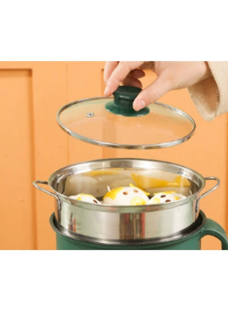 جين فان ل أنا قدر كهربائي ساخن مع جهاز بخار، طباخ صغير متعدد الوظائف محمول غير لاصق سعة 1.5 لتر، قدر شابو ساخن، مقلاة كهربائية مع تحكم مزدوج في الطاقة لنودلز الرامين/الباستا/البيض/الحساء/دقيق الشوفان - Image 4