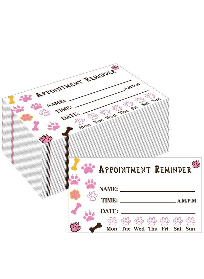 wootile Pet Grooming Appointment Reminder Cards 2 X 3.5Inch Paw Prints Appointment Business Cards Grooming Report Cards 100 Pcs Appointment Cards For Dog Grooming,Client Reminder, Vet Office, Pet Care  - Image 1
