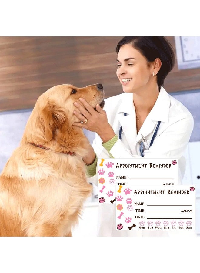 wootile Pet Grooming Appointment Reminder Cards 2 X 3.5Inch Paw Prints Appointment Business Cards Grooming Report Cards 100 Pcs Appointment Cards For Dog Grooming,Client Reminder, Vet Office, Pet Care  - Image 4