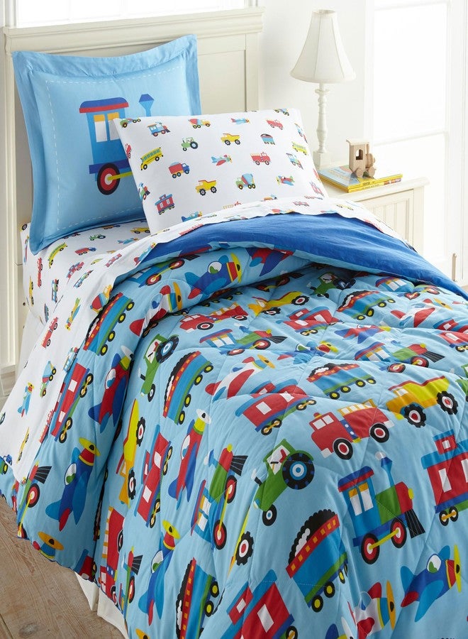 Wildkin 100% Cotton Kids Pillowcase - Soft, Breathable & Standard Size (20x30) - Trains, Planes, and Trucks - Image 2