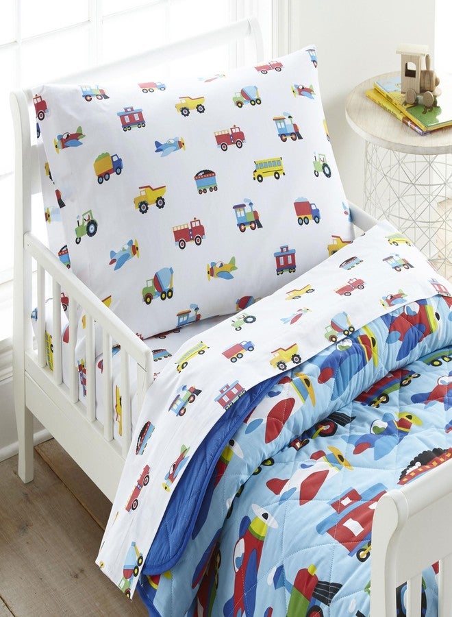 Wildkin 100% Cotton Kids Pillowcase - Soft, Breathable & Standard Size (20x30) - Trains, Planes, and Trucks - Image 5