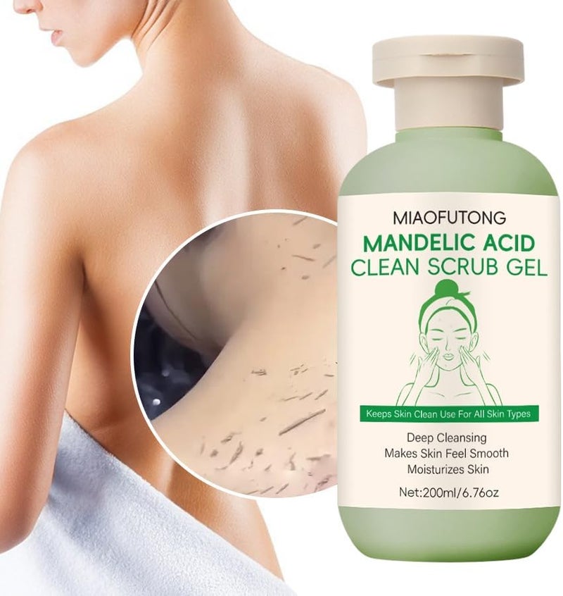 YOOJ ® Gentle Mandelic Acid Body Scrub & Facial Exfoliator - Skin Smoothing Gel with Natural Exfoliants - for Dry, Sensitive, Acne-Prone Skin - Non-Irritating Formula - Image 2