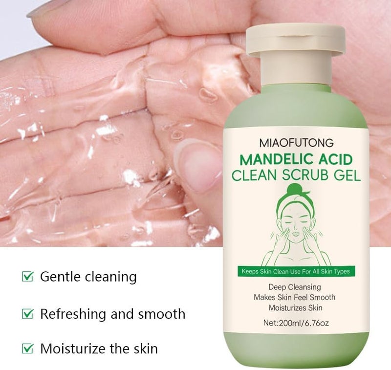 YOOJ ® Gentle Mandelic Acid Body Scrub & Facial Exfoliator - Skin Smoothing Gel with Natural Exfoliants - for Dry, Sensitive, Acne-Prone Skin - Non-Irritating Formula - Image 4
