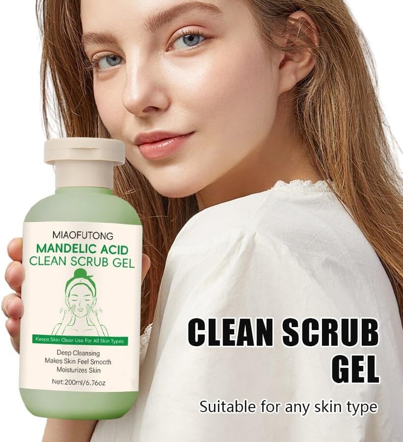 YOOJ ® Gentle Mandelic Acid Body Scrub & Facial Exfoliator - Skin Smoothing Gel with Natural Exfoliants - for Dry, Sensitive, Acne-Prone Skin - Non-Irritating Formula - Image 1
