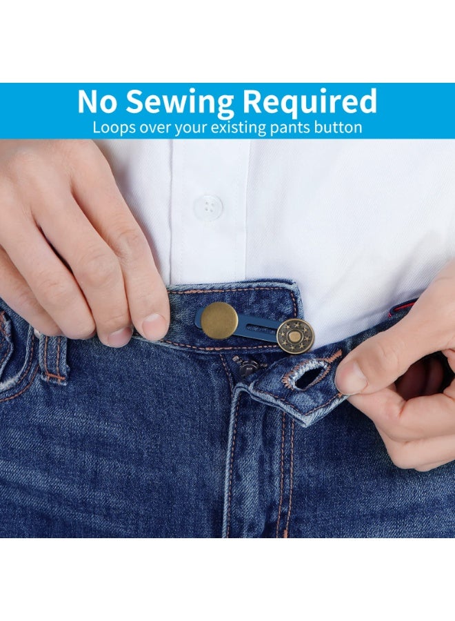 شابية 12 قطعة من أزرار تمديد الجينز والسراويل - موسعات الخصر للنساء والرجال، بدون خياطة، تمديد فوري لحزام الخصر من 1 إلى 1.8 بوصة - Image 5