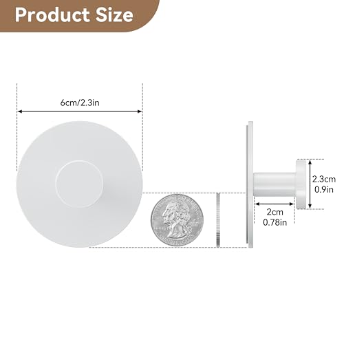 bussdis Adhesive Wall Hook for Coat and Towel: Extra Sticky 12 LB (Max), Stainless Coat Rack Door Holder Hanger, White Heavy Duty - Image 4