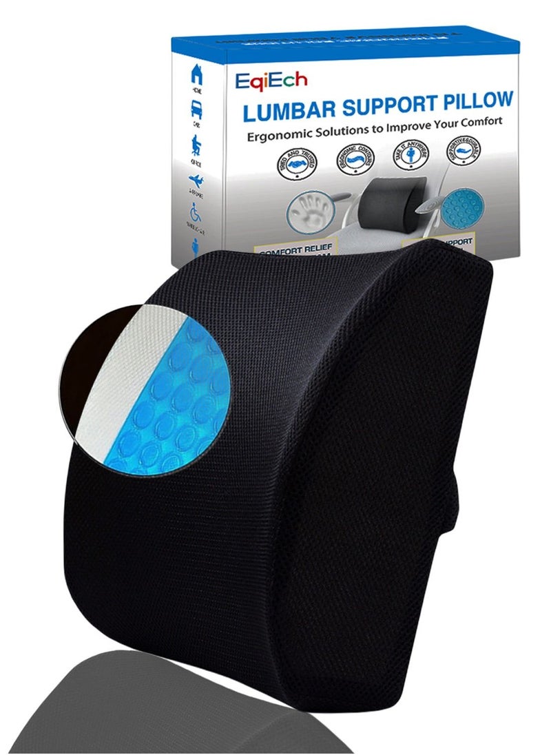 EqiEch 3D Mesh Covered Breathable Ergonomic Gel Enhanced Waist Memory Foam Pad Is Designed To Relieve Lower Back Pain  - Image 1