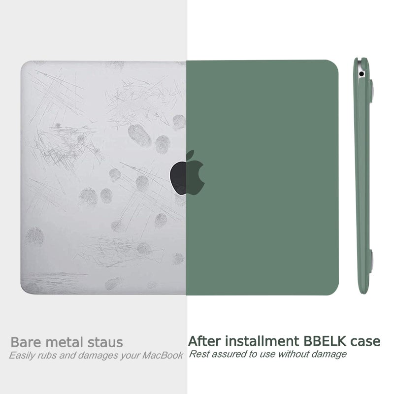 B BELK Compatible with MacBook Air 13 inch Case 2022 2021 2020 2019 2018 A2337 M1 A2179 A1932, Matte Plastic Hard Shell+Keyboard Cover+Screen Protector for MacBook Air 13.3 inch Case, Midnight Green - Image 3