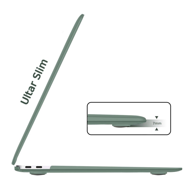 B BELK Compatible with MacBook Air 13 inch Case 2022 2021 2020 2019 2018 A2337 M1 A2179 A1932, Matte Plastic Hard Shell+Keyboard Cover+Screen Protector for MacBook Air 13.3 inch Case, Midnight Green - Image 4
