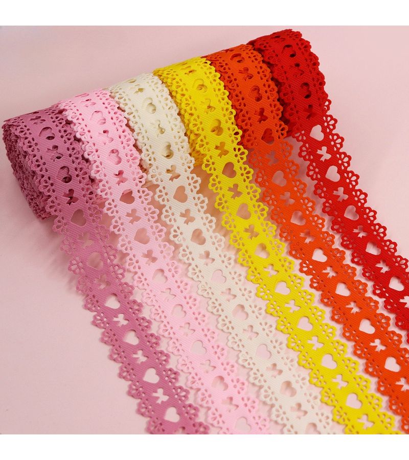 برتقالي، قلب على شكل قوس، تجويف شريط لتغليف الهدايا، مستلزمات DIY - Image 1