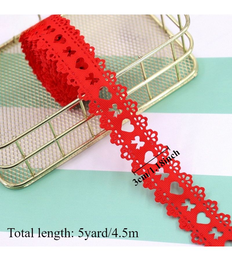 برتقالي، قلب على شكل قوس، تجويف شريط لتغليف الهدايا، مستلزمات DIY - Image 2