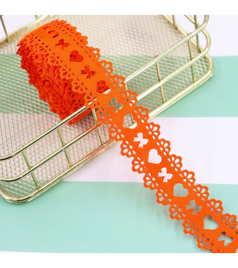 برتقالي، قلب على شكل قوس، تجويف شريط لتغليف الهدايا، مستلزمات DIY - Image 3