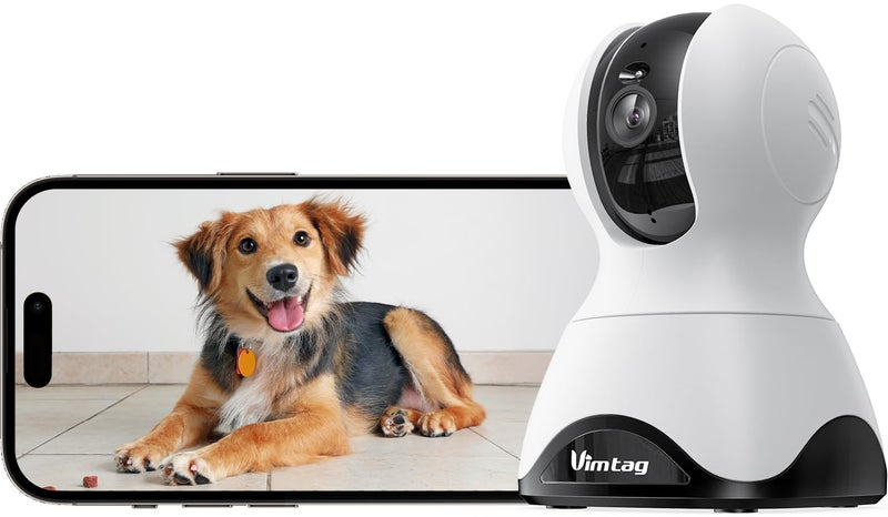 VIMTAG 2.5K QHD Indoor Security Camera, Pet/Dog/Cat/Baby Cam, 2.4G5Ghz Wireless WiFi, Pan/Tilt Home Camaras Monitor with Night Vision, Phone App, Audio, Motion Detection and Cloud  SD Card Storage - Image 1